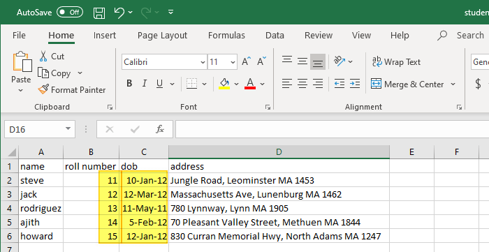 convert text to column in mac for addresses